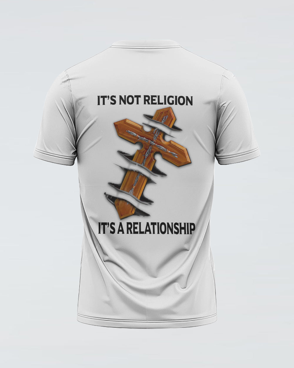 It's Not A Religion It's A Relationship Cross Women's Christian Tshirt