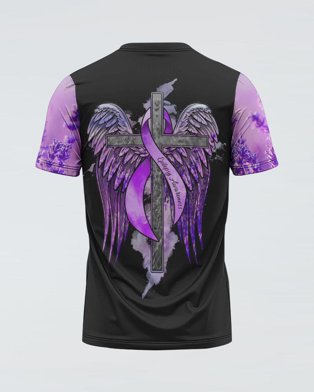 Purple Angel Wings Ribbon Faith Women's Epilepsy Awareness Tshirt