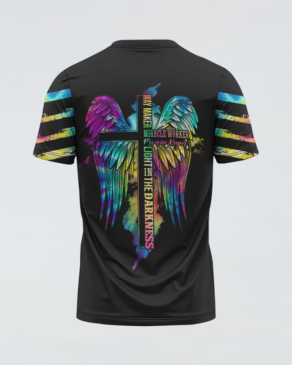 Way Maker Miracle Worker Cross Wings Tie Dye Women's Christian Tshirt