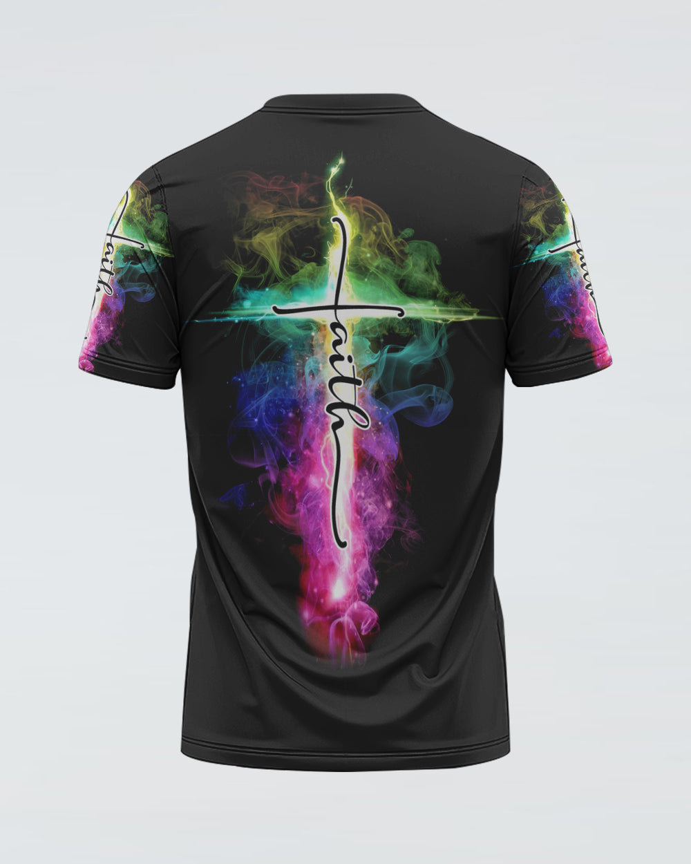 Faith Fire Smoke Cross Women's Christian Tshirt