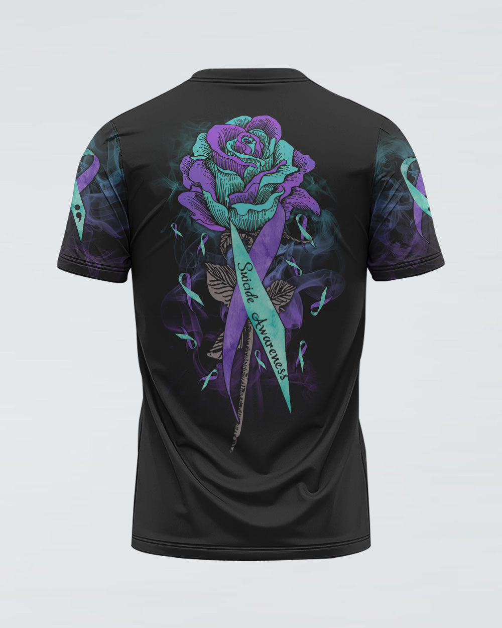 Rose Ribbon Smoke Women's Suicide Prevention Awareness Tshirt