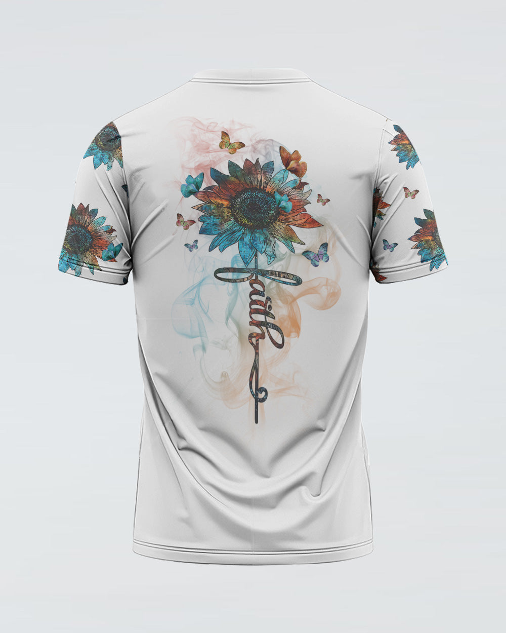 Sunflower Faith Butterfly Women's Christian Tshirt