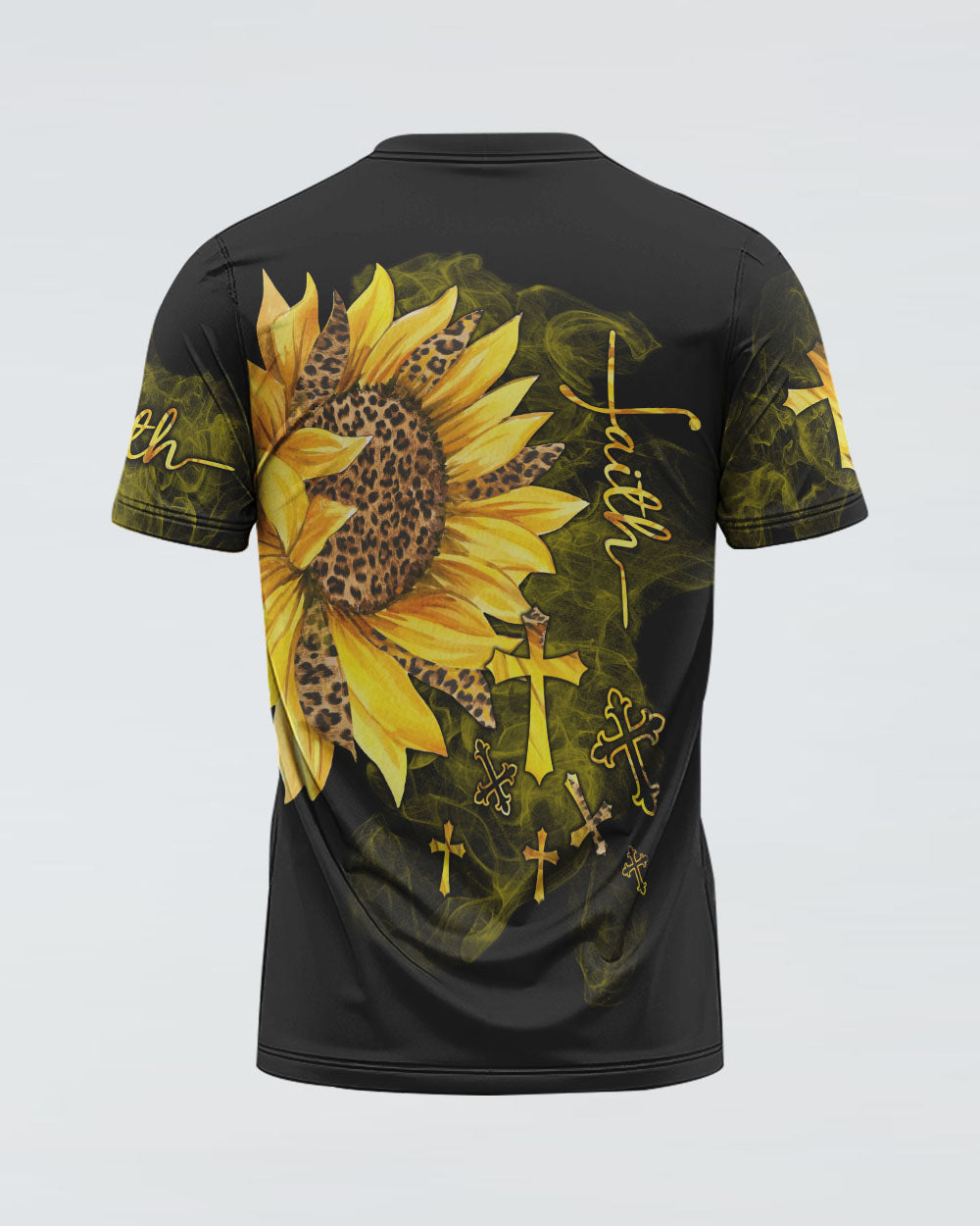 Faith Sunflower Leopard Women's Christian Tshirt