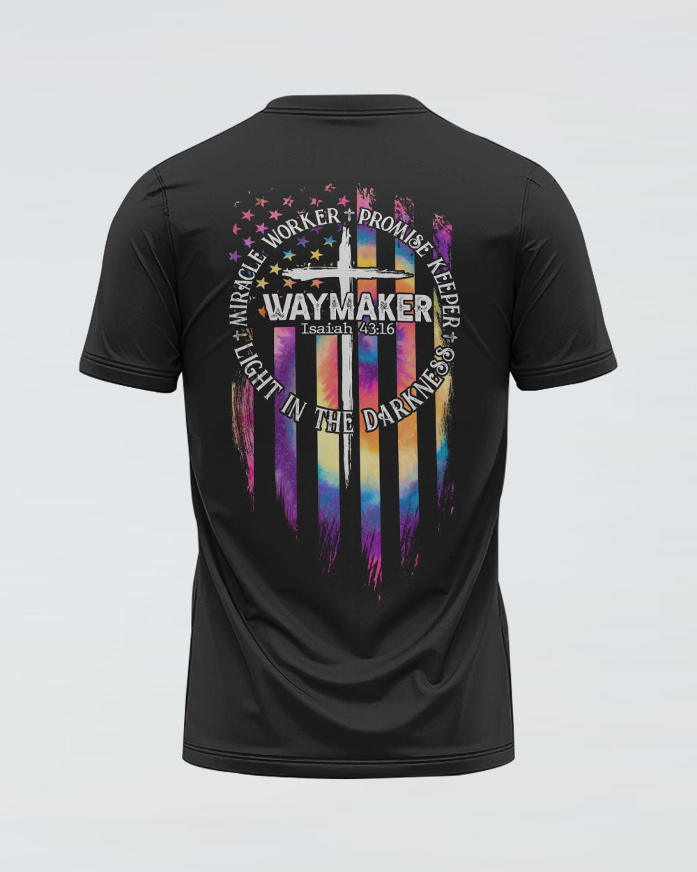 Way Maker Miracle Worker Flag Tie Dye Women's Christian Tshirt