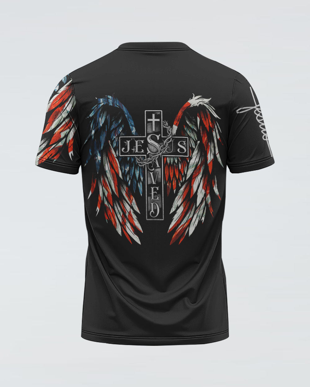 Jesus Saved America Wings Cross Women's Christian Tshirt