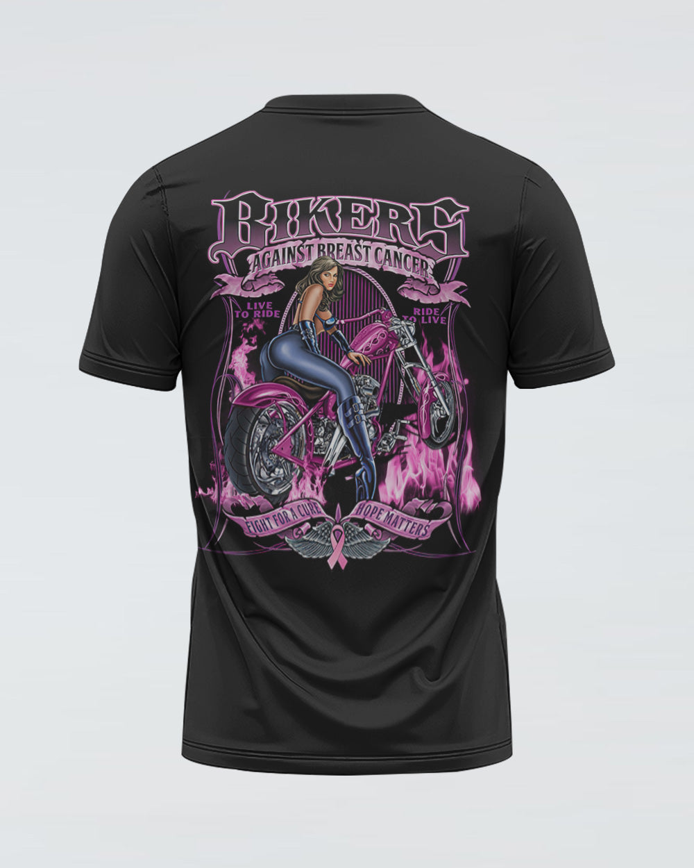 Bikers Fight For A Cure Women's Breast Cancer Awareness Tshirt