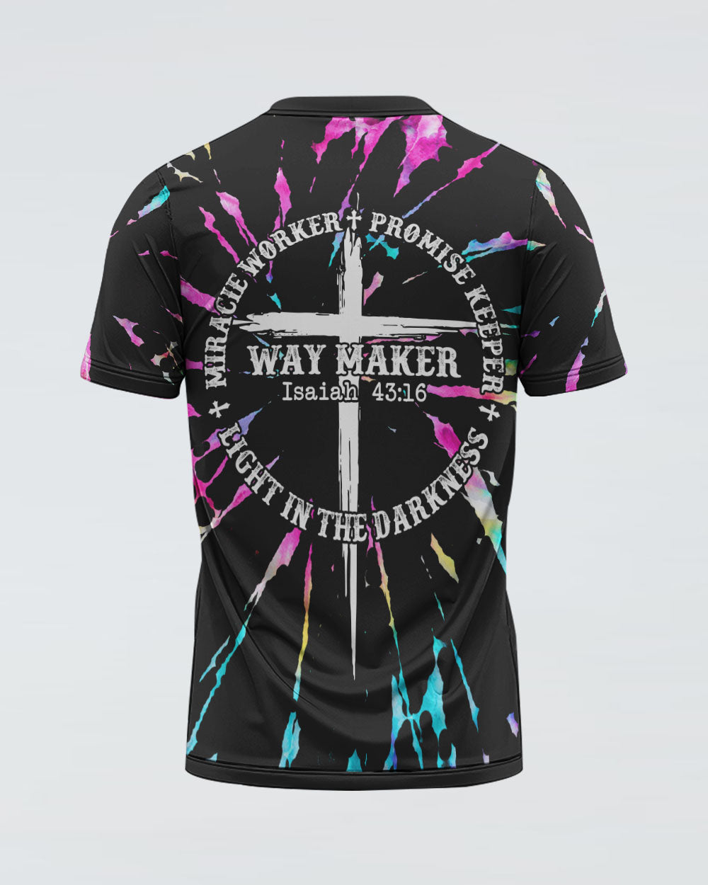 Way Maker Miracle Worker Promise Keeper Circle Tie Dye Women's Christian Tshirt