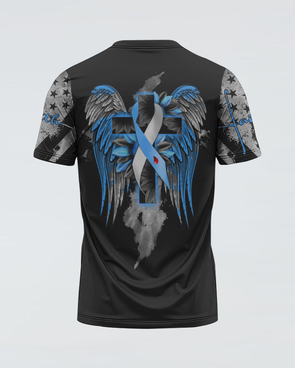Wings Cross Sunflower Ribbon Women's Diabetes Awareness Tshirt