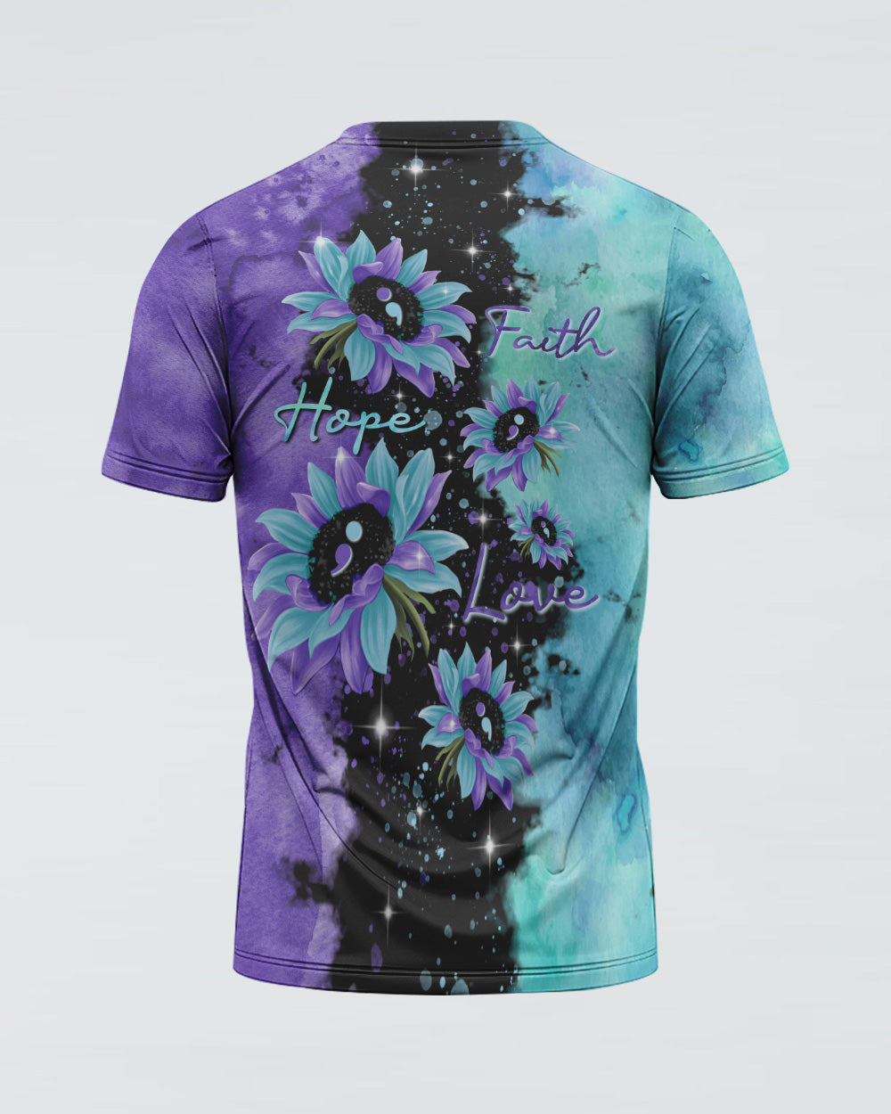 Faith Hope Love Sunflower Galaxy Women's Christian Tshirt