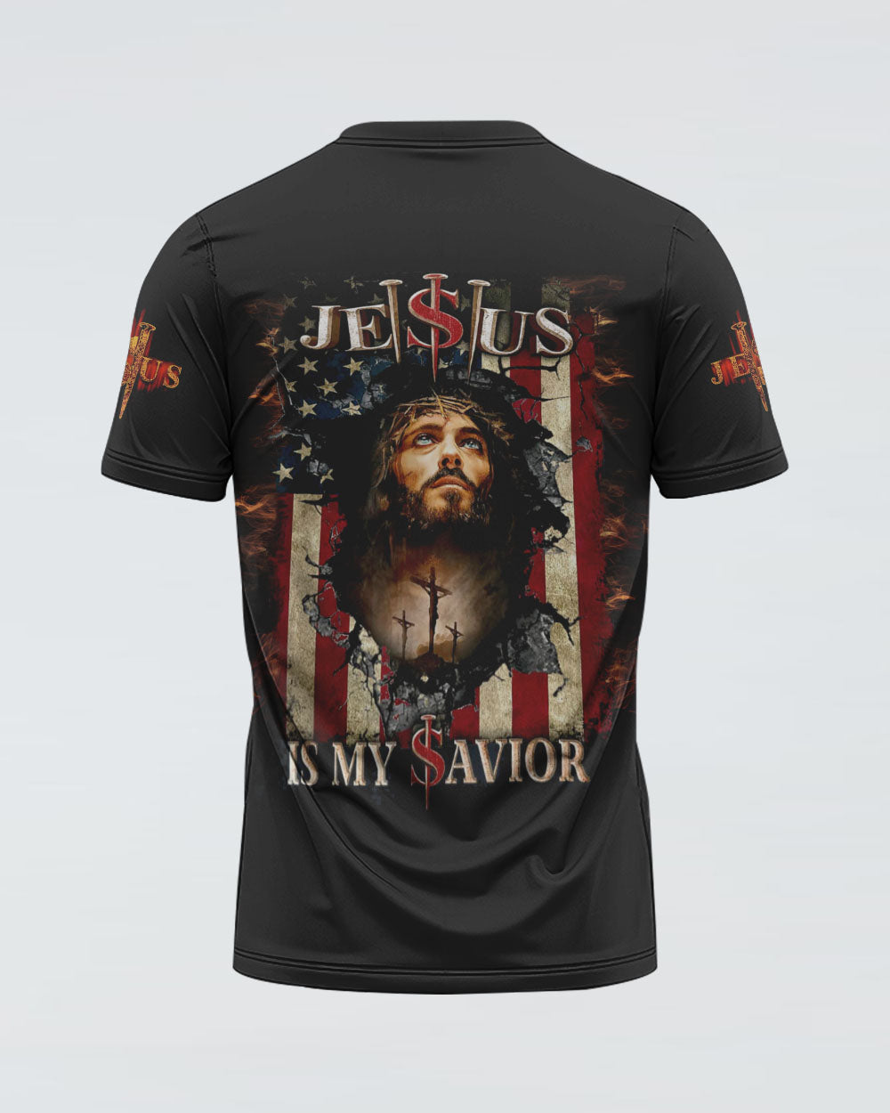 Jesus Is My Savior Crack Flag Men's Christian Tshirt