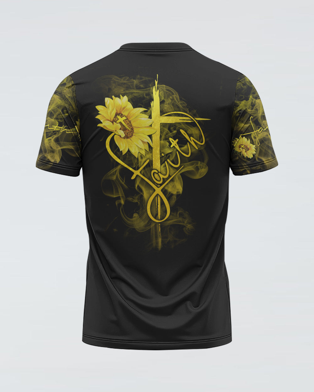 Sunflower Heart Cross Smoke Women's Christian Tshirt