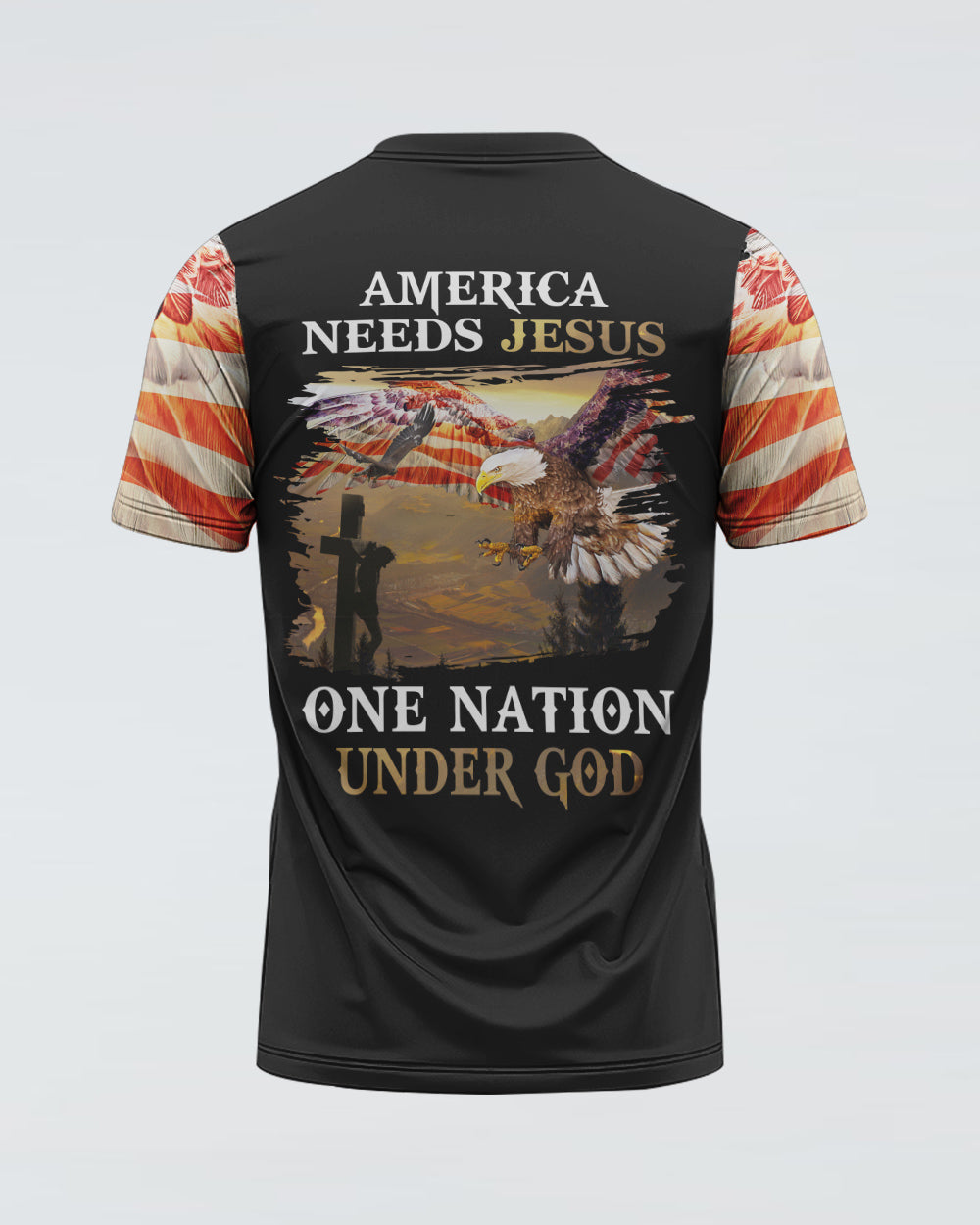 America Needs Jesus One Nation Under God Women's Christian Tshirt