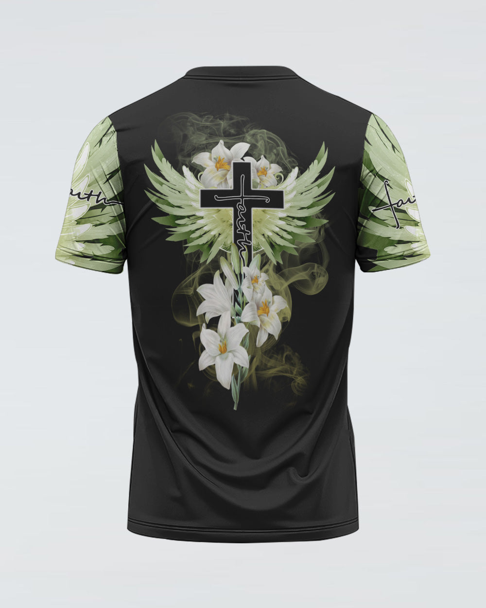 Faith Cross Lily Women's Christian Tshirt