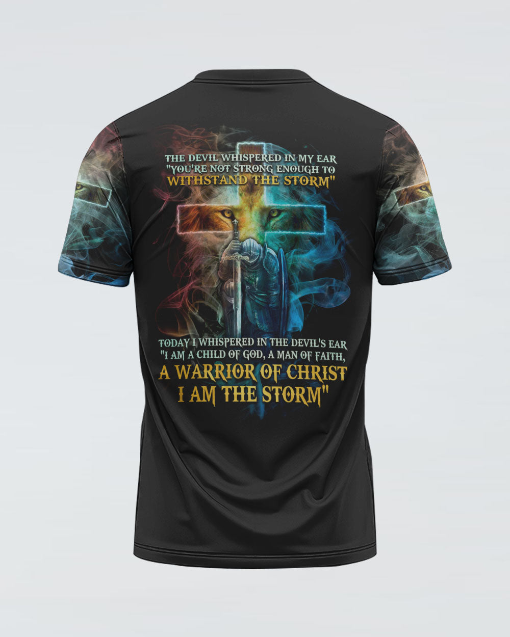 The Devil Whispered In My Ear Lion Warrior Men's Christian Tshirt
