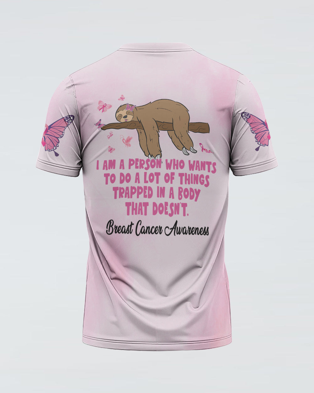 I Am A Person Who Want To Do A Lot Sloth Women's Breast Cancer Awareness Tshirt