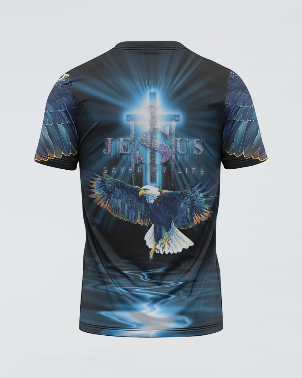 Jesus Saved My Life Eagle Men's Christian Tshirt