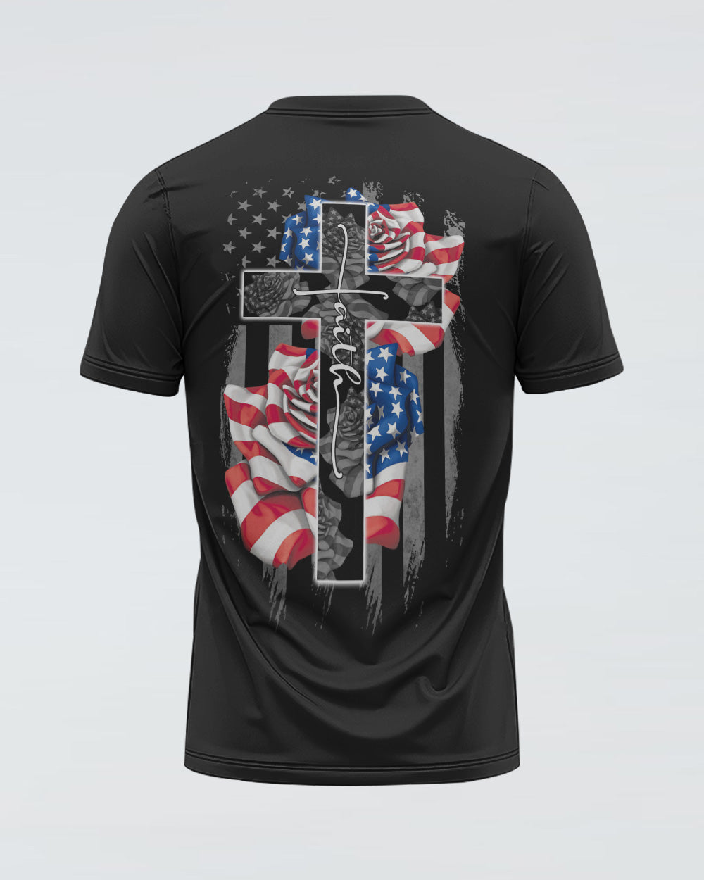 Faith Rose Us Flag Women's Christian Tshirt