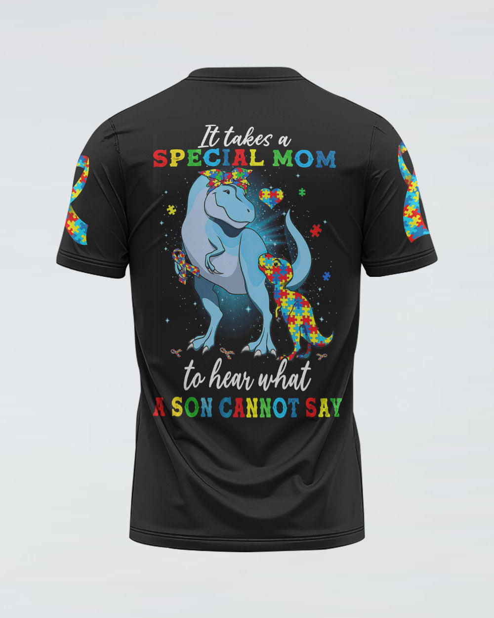 It Takes A Special Mom To Hear What A Son Cannot Say Dinosaur Women's Autism Awareness Tshirt