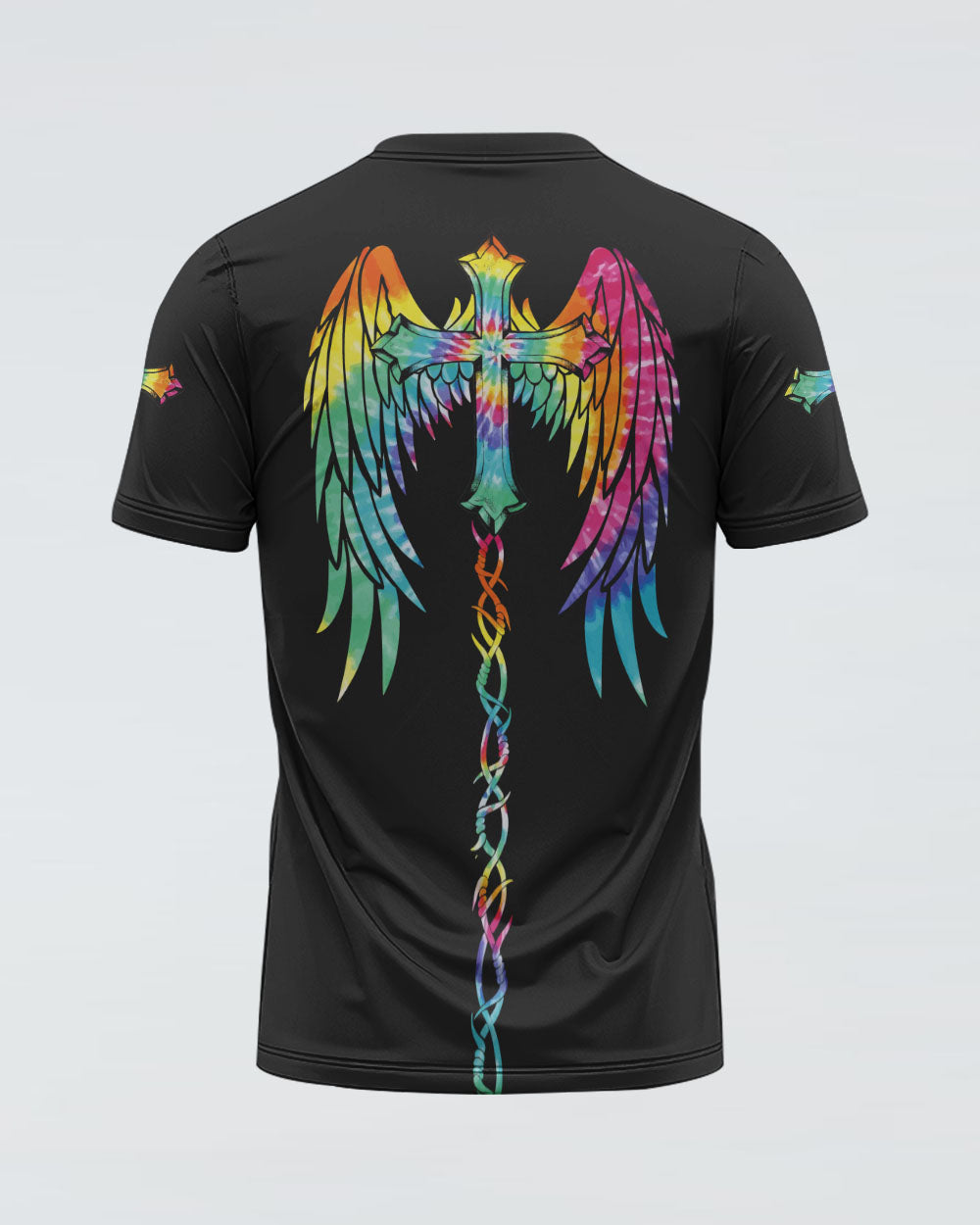 Faith Wings Cross Tie Dye Women's Christian Tshirt