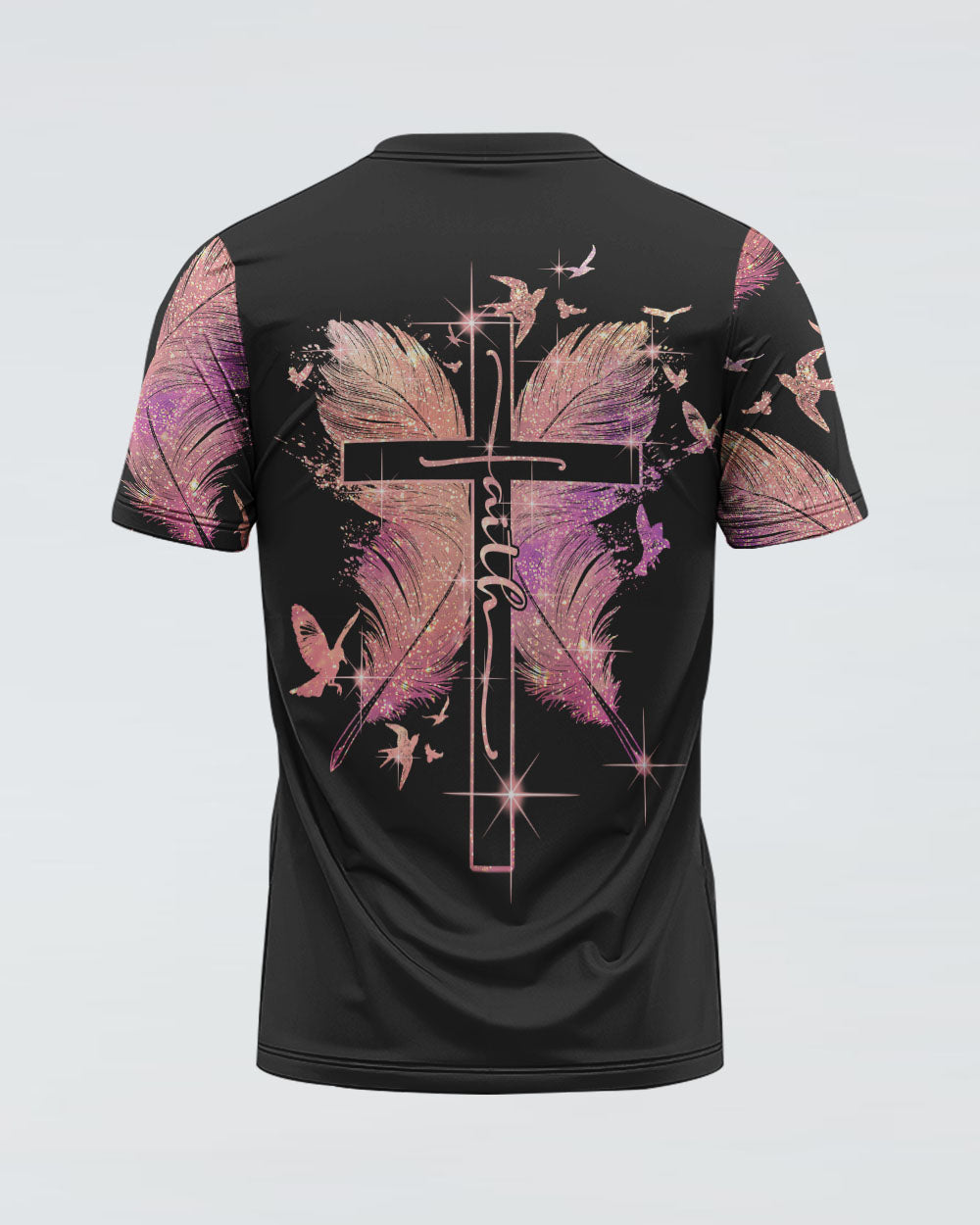 Feather Faith Cross Women's Christian Tshirt