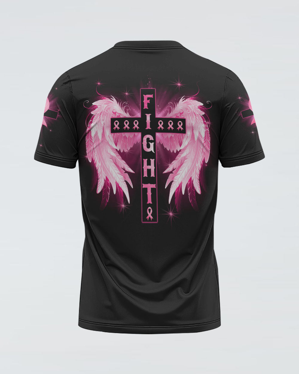 Fight Cross Wings Light Women's Breast Cancer Awareness Tshirt