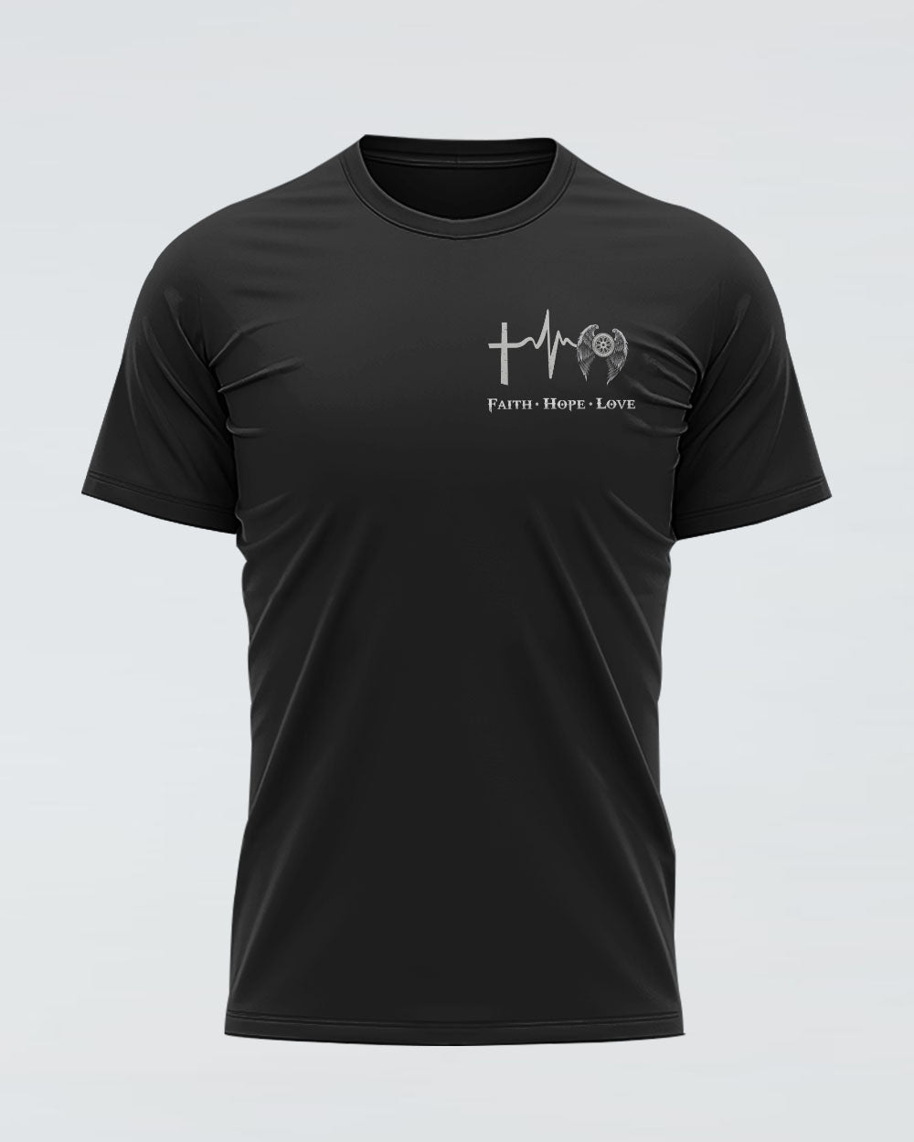 On The My Road Jesus Beside Me Biker Men's Christian Tshirt