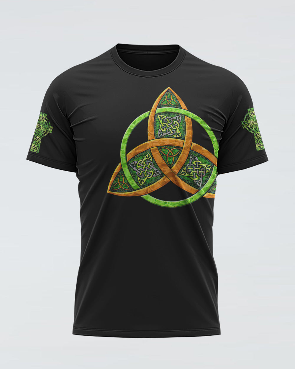 Celtic Cross Irish Wings Men's Christian Tshirt