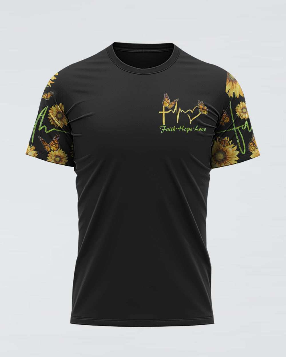 Sunflower Butterfly Faith Smoke Women's Christian Tshirt