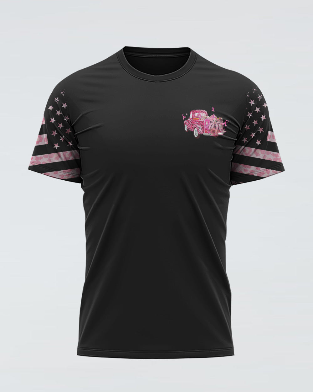 In October We Wear Pink Truck Leopard Women's Breast Cancer Awareness Tshirt