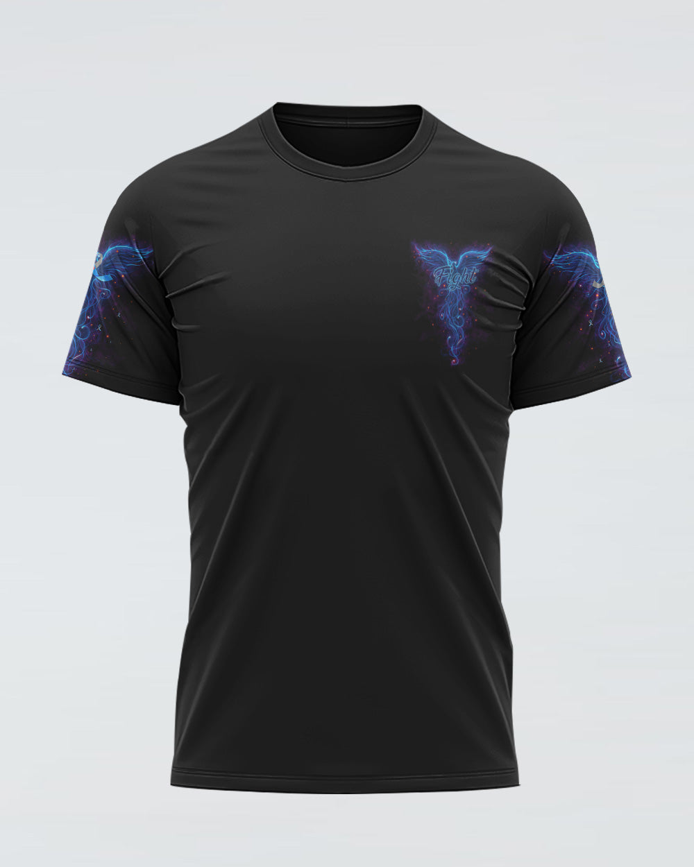 Never Give Up Blue Phoneix Ribbon Women's Diabetes Awareness Tshirt