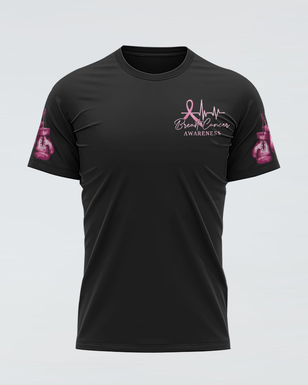 Fight Like A Girl Ribbon Flag Women's Breast Cancer Awareness Tshirt