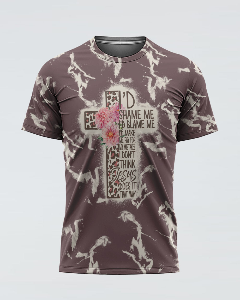 I'd Shame Me I'd Blame Me Leopard Cross Women's Christian Tshirt
