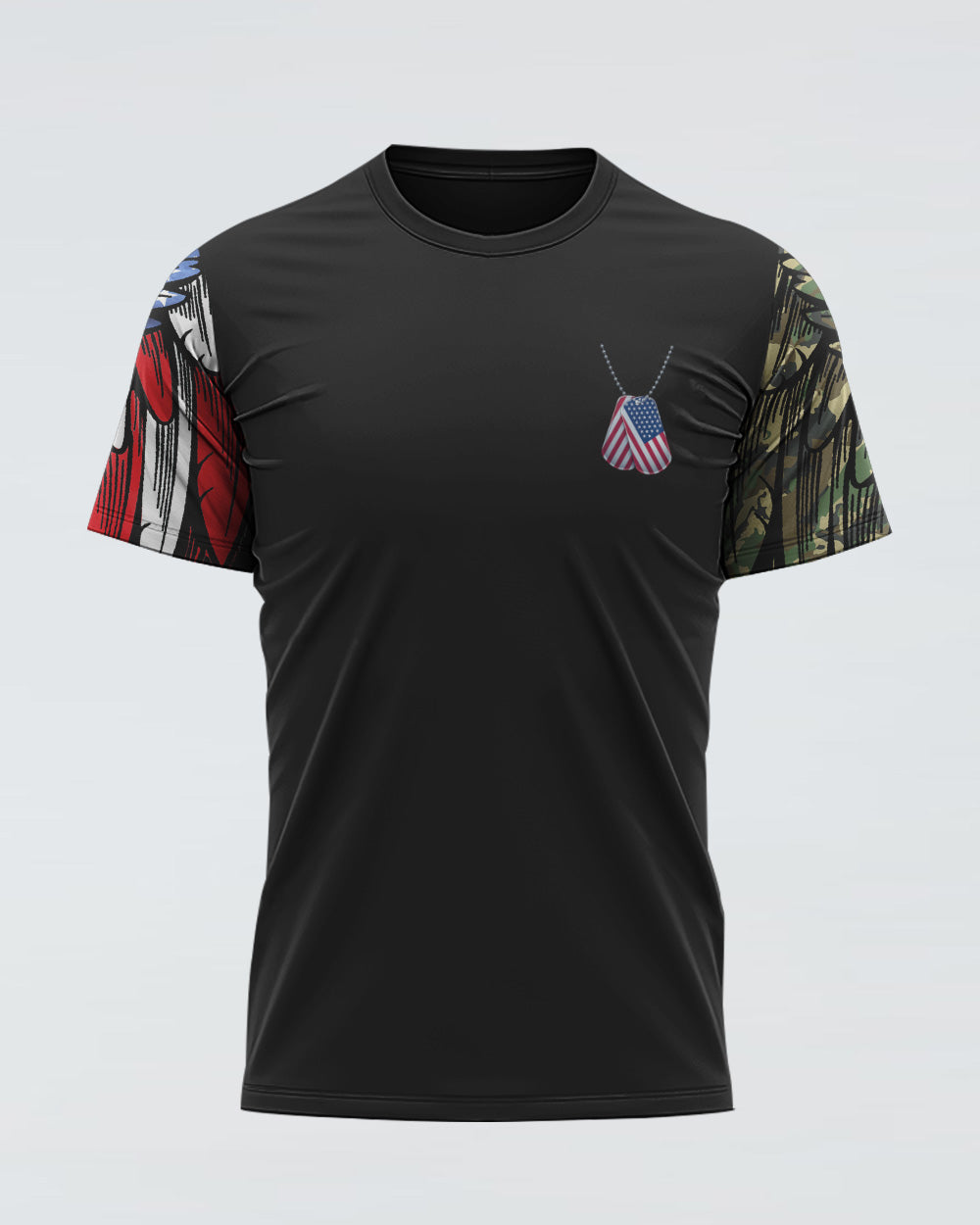 Wings Veteran American Flag Cross Smoke Men's Christian Tshirt