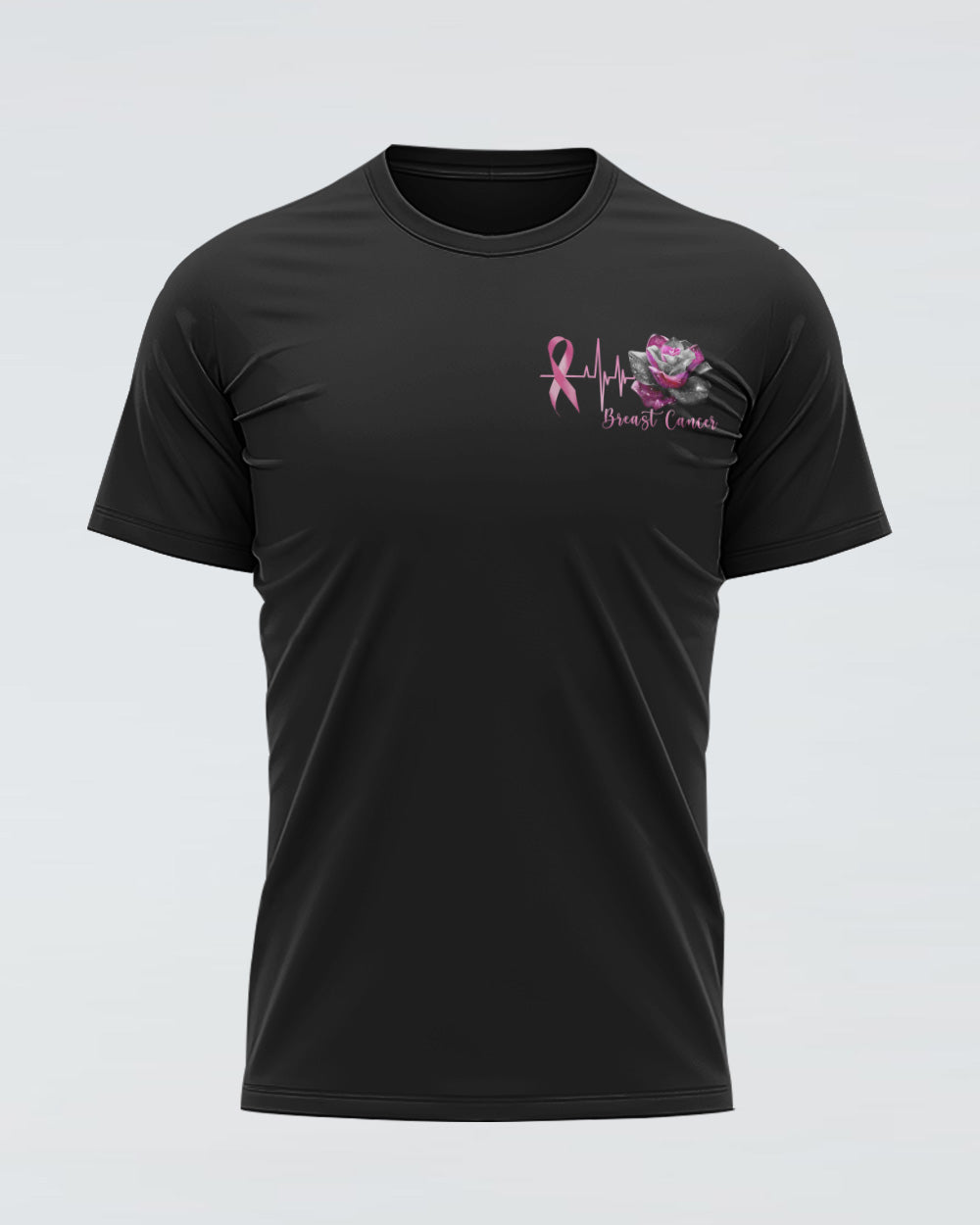 Rose Ribbon Flag Women's Breast Cancer Awareness Tshirt