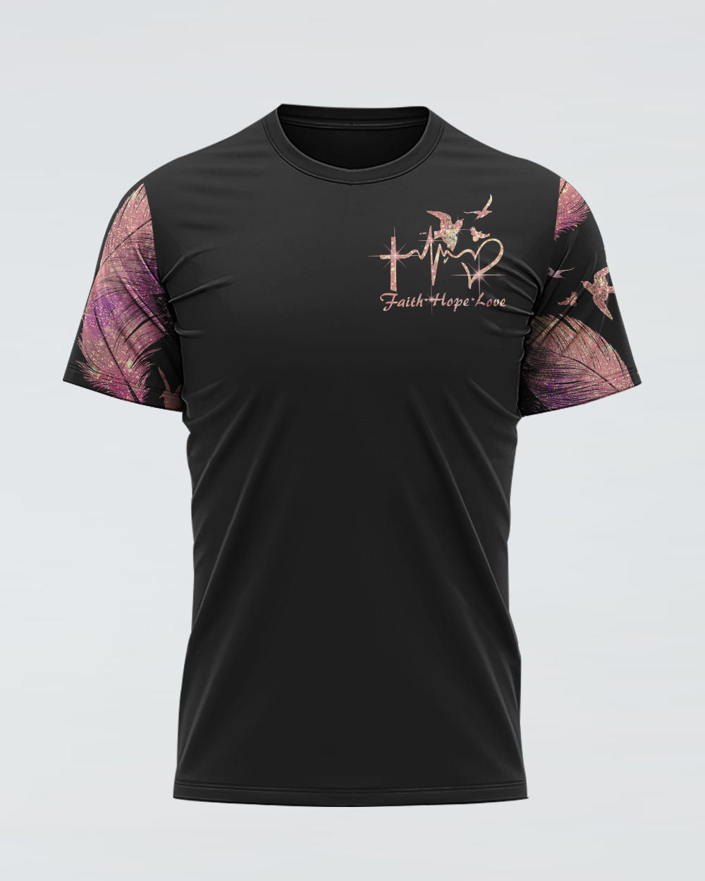 Feather Faith Cross Women's Christian Tshirt