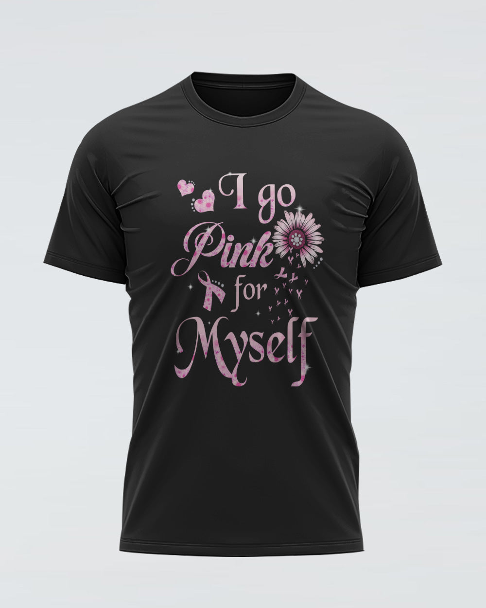 Never Give Up Pink Wings Daisy Women's Breast Cancer Awareness Tshirt