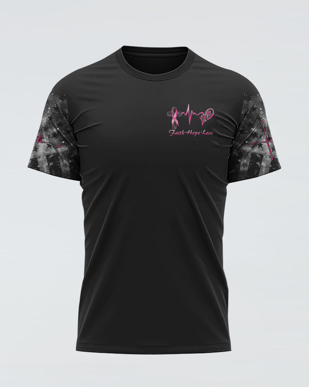 Faith Cross Sunflower Women's Breast Cancer Awareness Tshirt