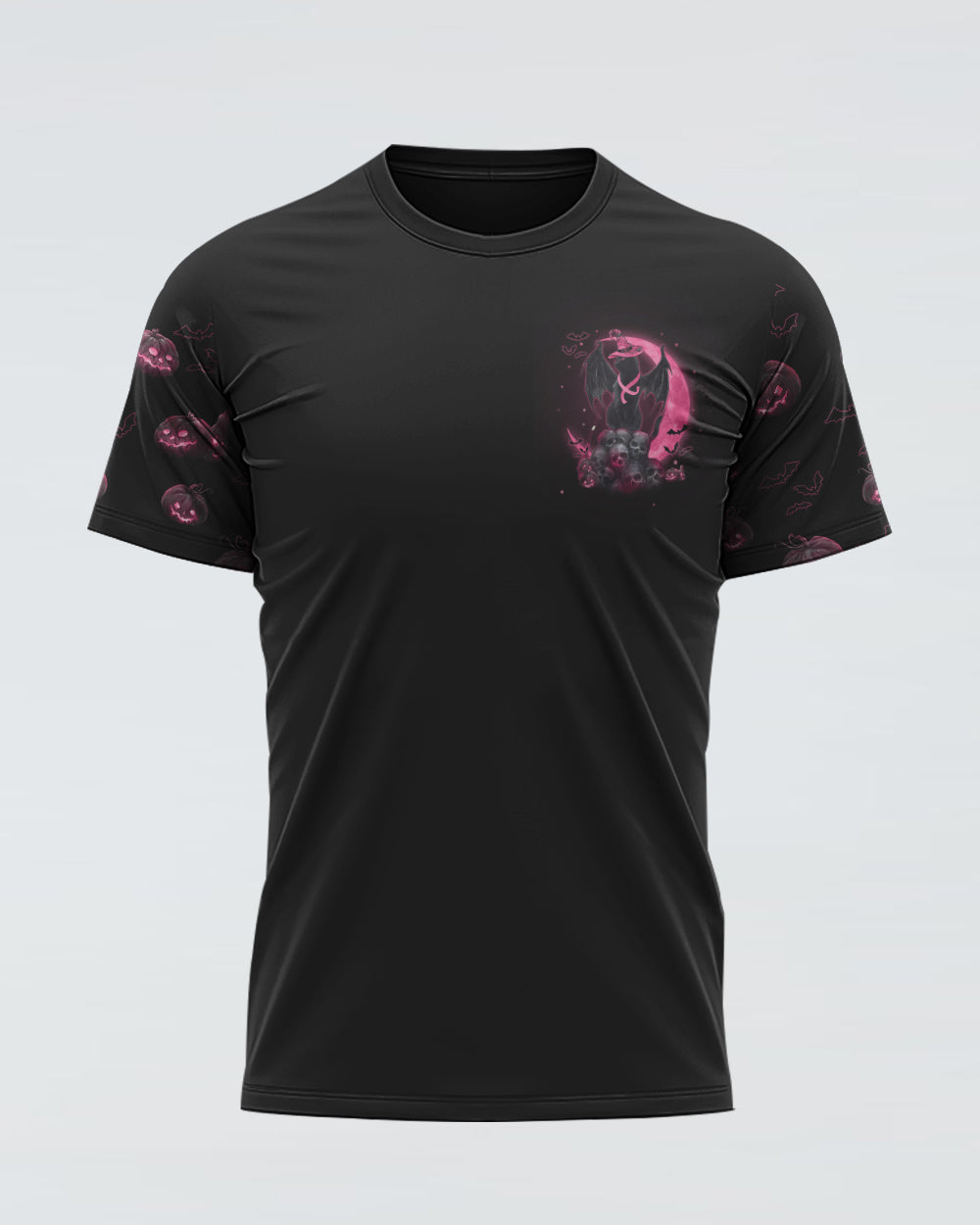 Cancer Chose The Wrong Witch Black Cat Women's Breast Cancer Awareness Tshirt
