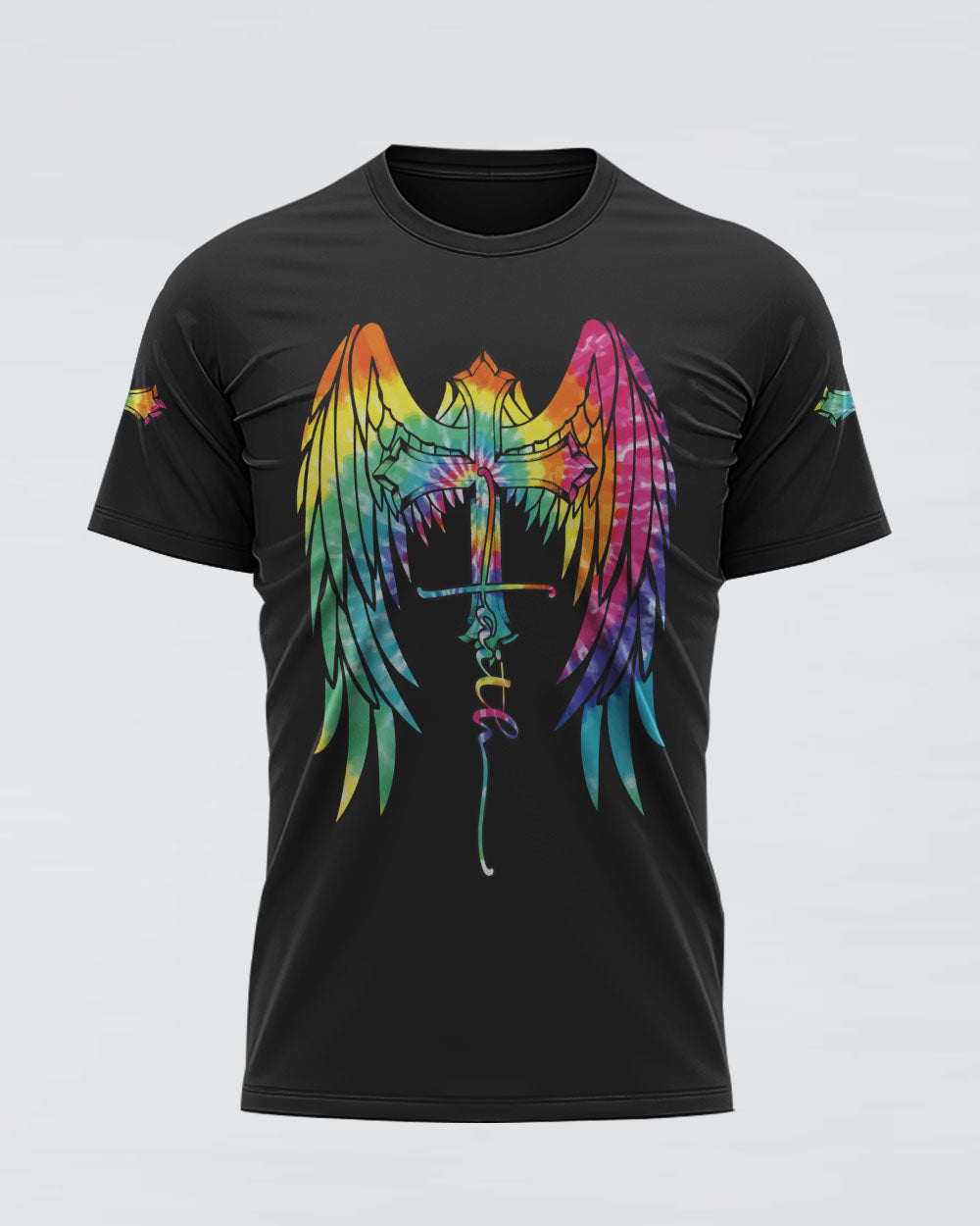 Faith Wings Cross Tie Dye Women's Christian Tshirt