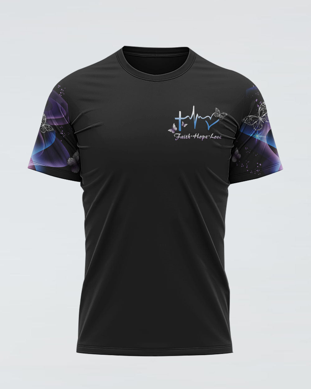 Faith Hope Love Butterfly Abstract Women's Christian Tshirt