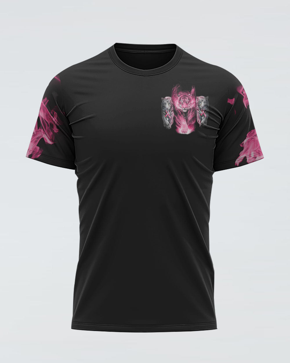 No One Fights Alone Tiger Women's Breast Cancer Awareness Tshirt