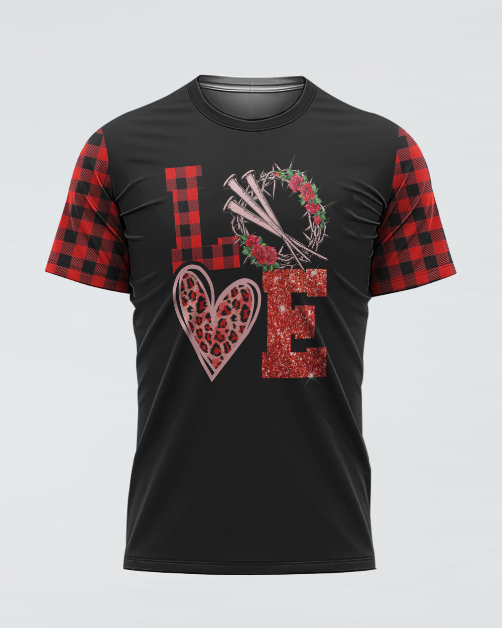 Faith Hope Love Leopard Flag Women's Christian Tshirt