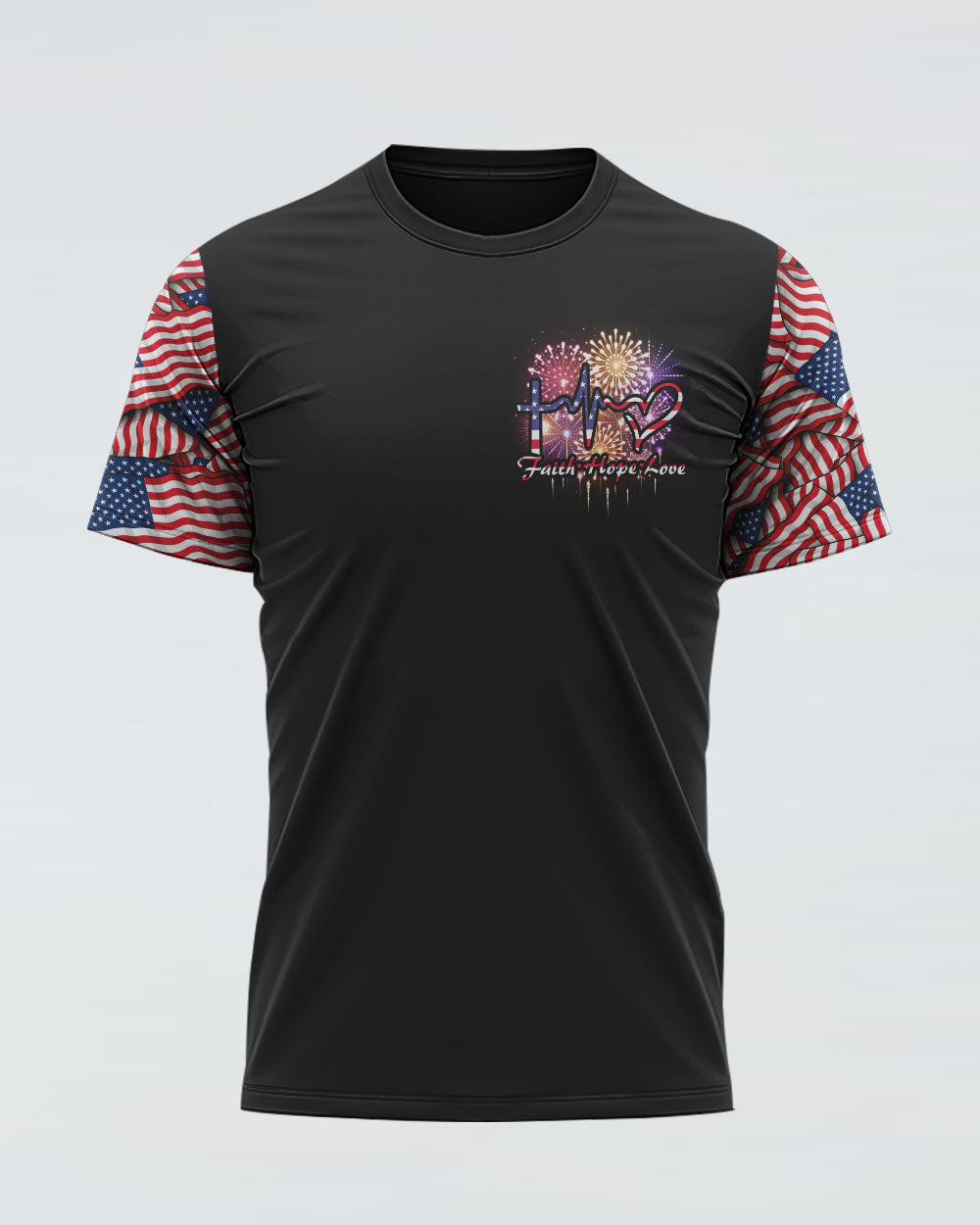 Red White And Blessed America Cross Independence Day Women's Christian Tshirt