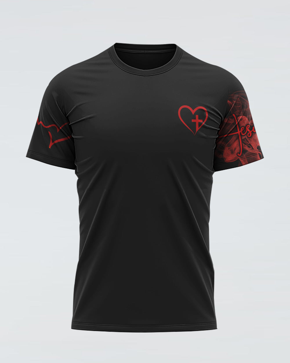 Jesus Cross Red Rose Women's Christian Tshirt