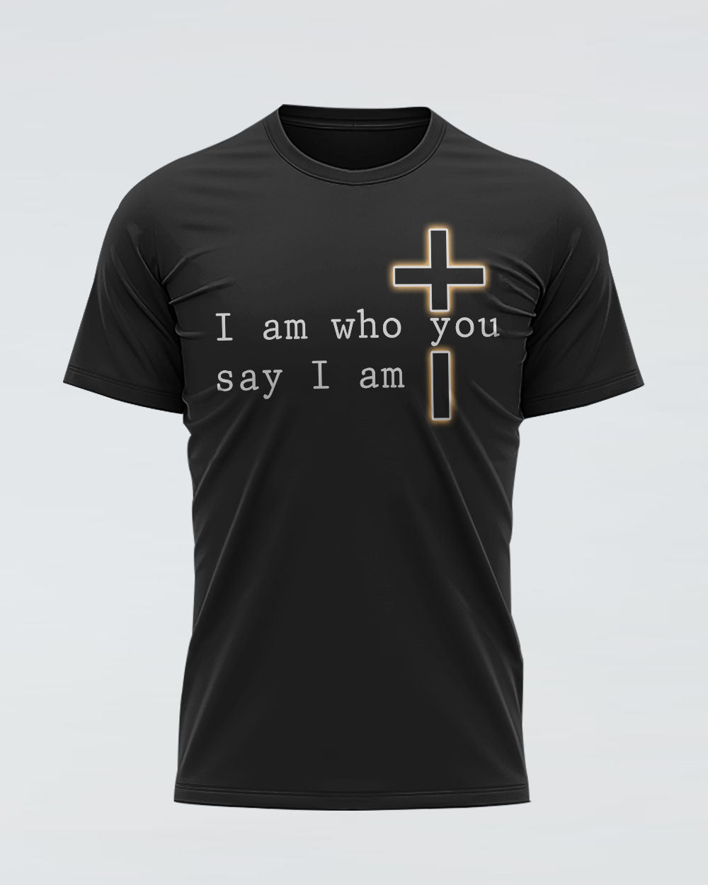 I Am Who You Say I Am Faith Cross Lion Women's Christian Tshirt