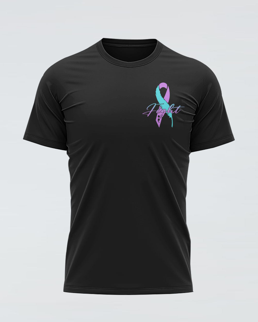 Colorful Ribbon Half Flower Smoke Women's Suicide Prevention Awareness Tshirt