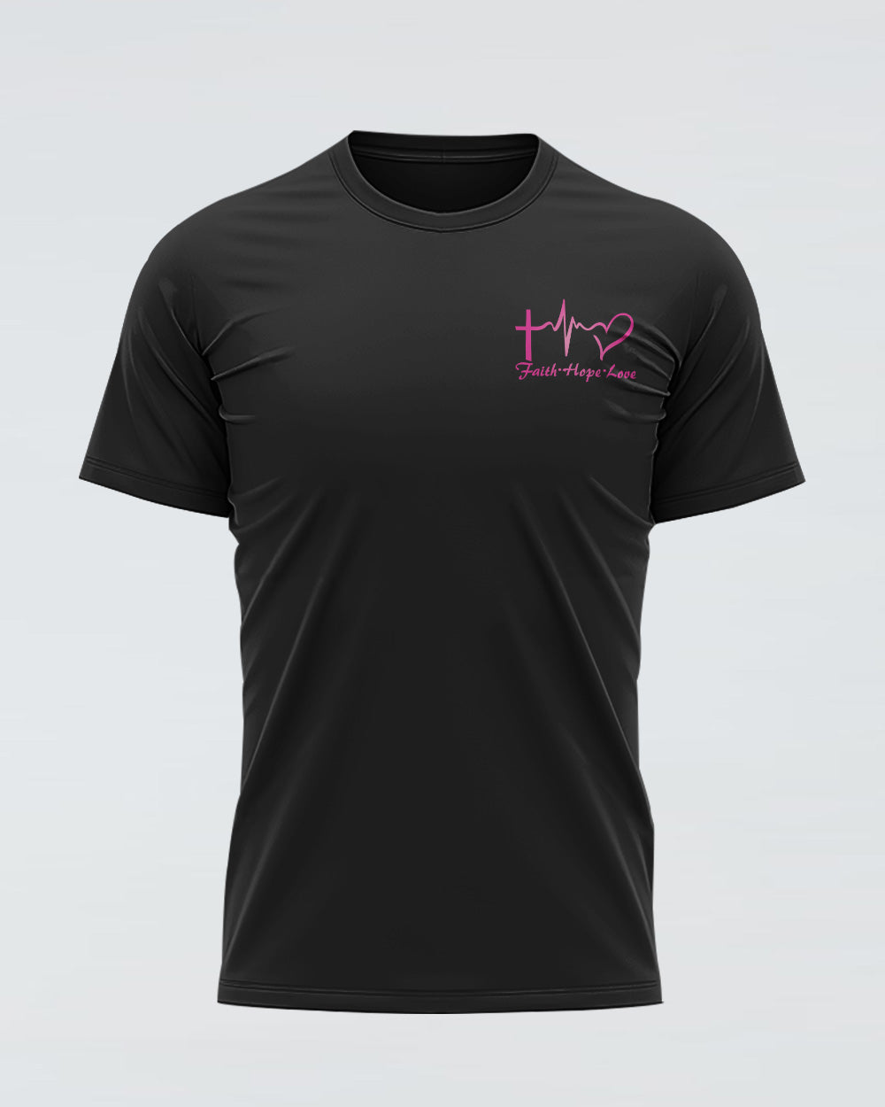 Rose With Ribbon Cross Flag Women's Breast Cancer Awareness Tshirt