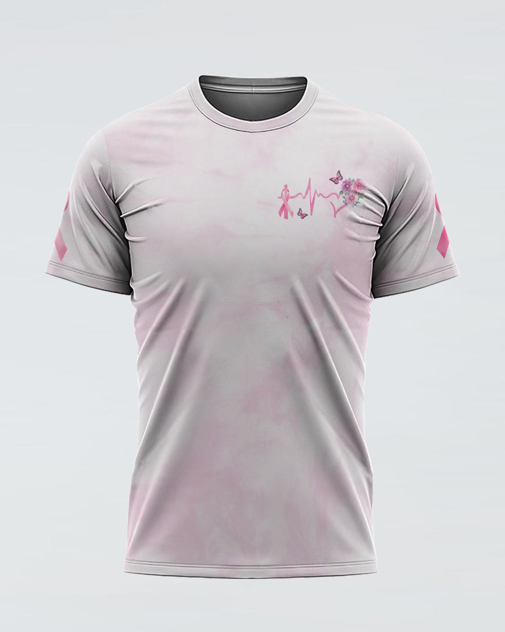 Butterfly Flower Cross Ribbon Women's Breast Cancer Awareness Tshirt