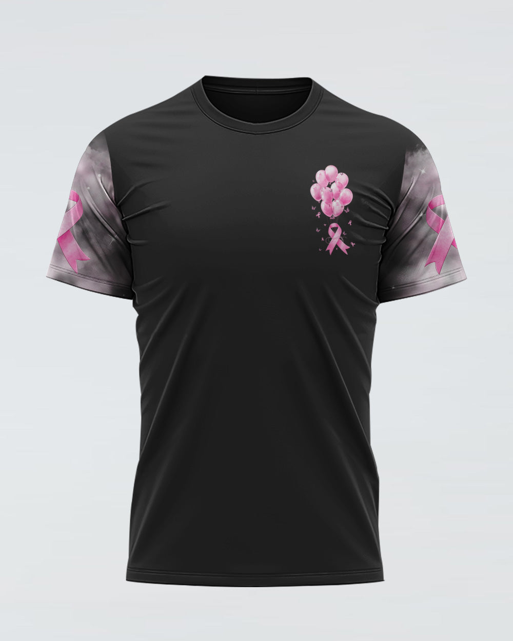 Pink Balloon Ribbon Butterfly Women's Breast Cancer Awareness Tshirt