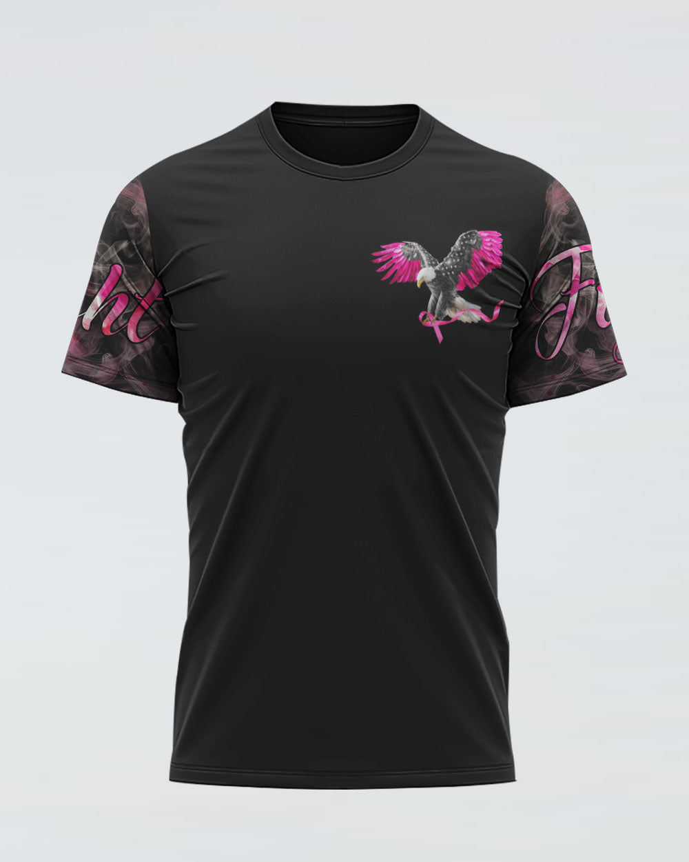 Be Stronger Than The Storm Eagle Pink Smoke Women's Breast Cancer Awareness Tshirt